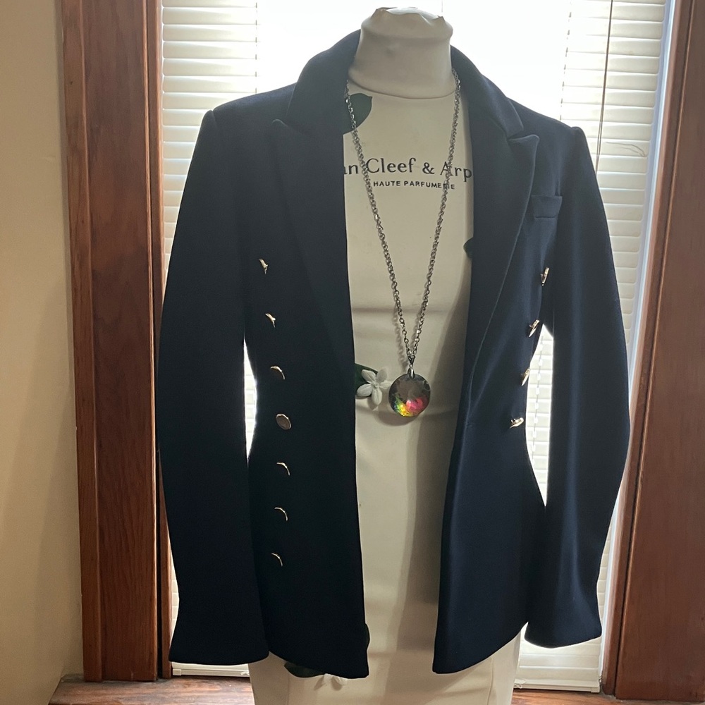 Topshop Dark Blue Blazer with Silver Buttons